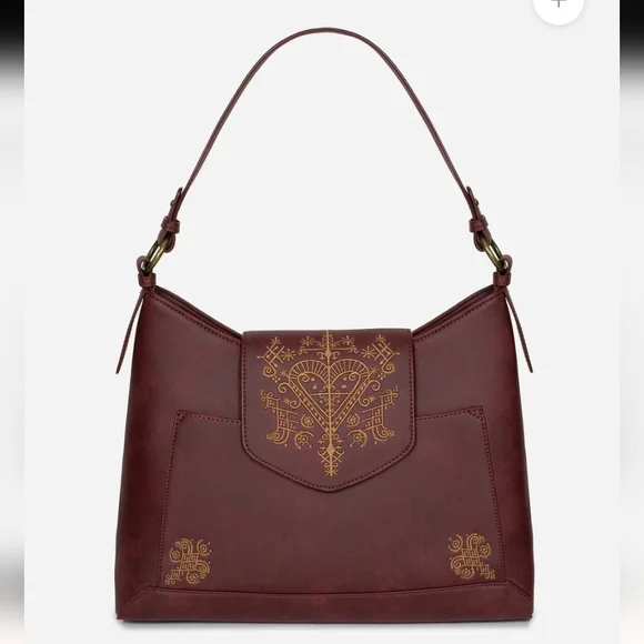 NWT Disturbia Neriene Embroidered Slouchy Shoulder Bag - Picture 3 of 15